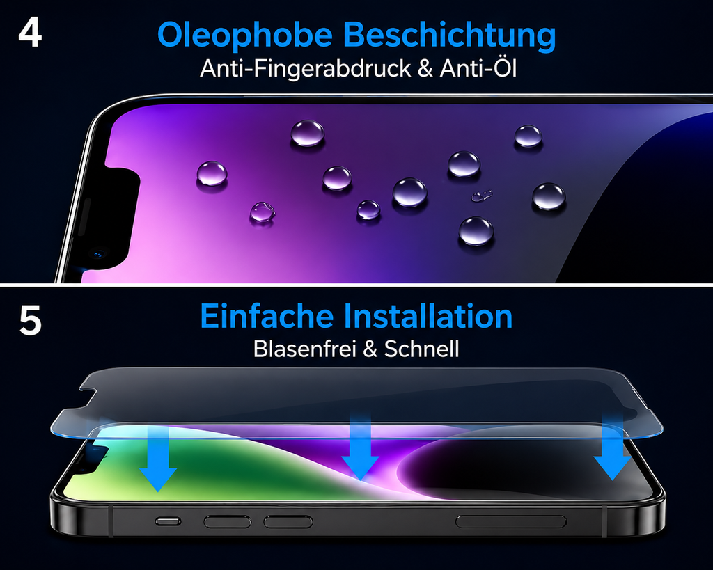 2er Set Panzerglas für iPhone 14 – 9H Schutzglas Kratzfest & Hochtransparent