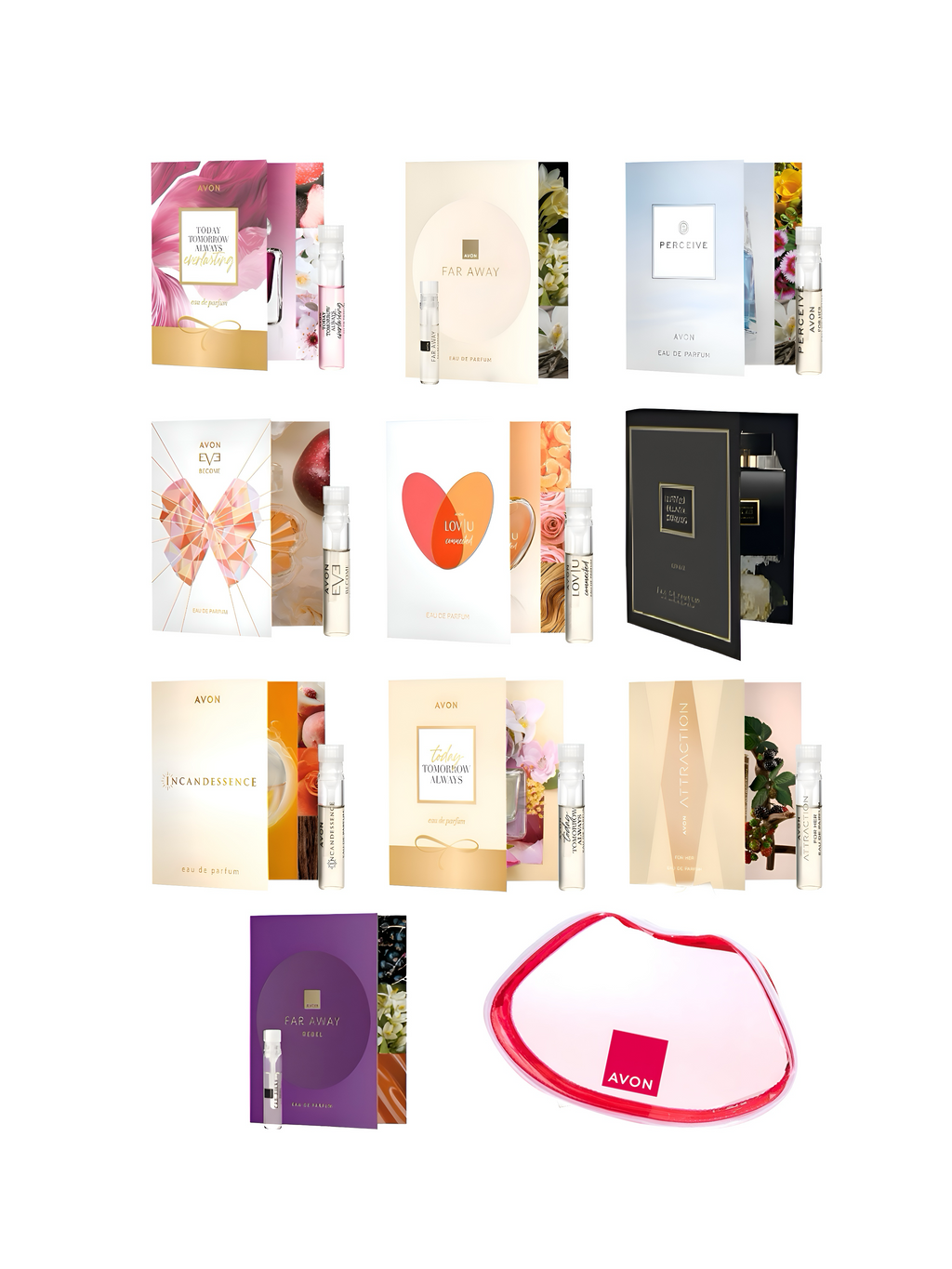 AVON Duft-Set Mi Box 10-tlg. – Parfum Proben + Kosmetiktasche
