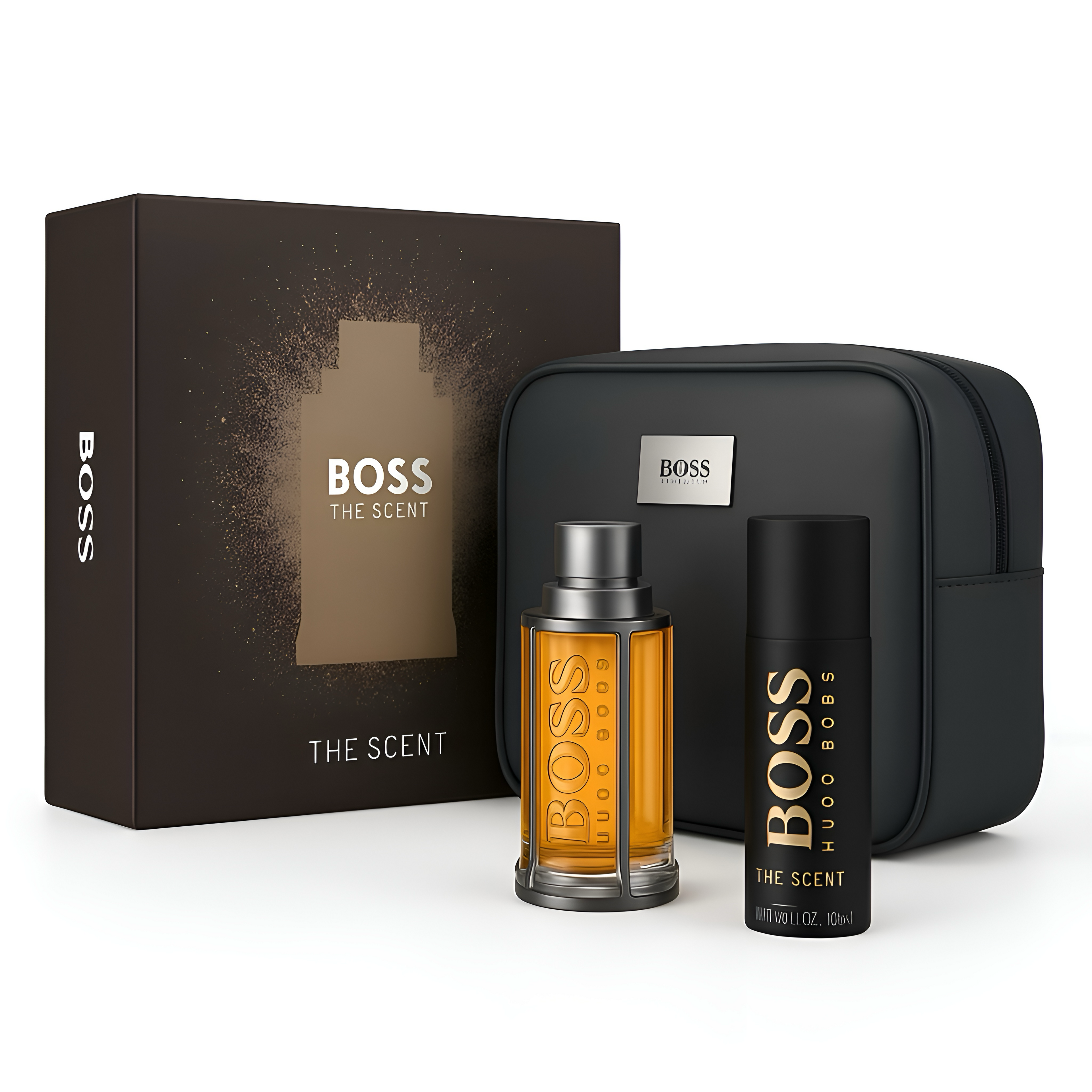 HUGO BOSS The Scent Geschenkset Herren – EdT 50 ml + Deo + Kosmetiktasche