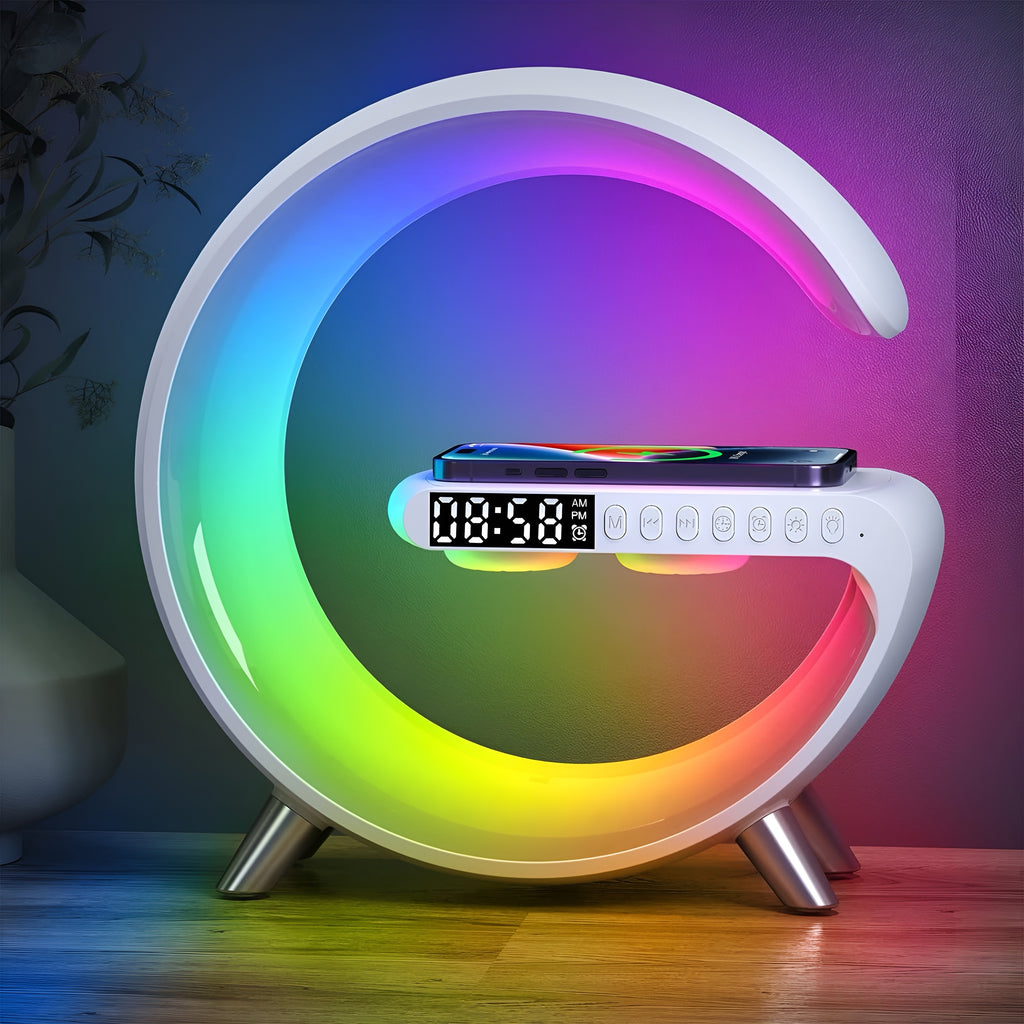 Smarte RGB LED G-Lampe mit Ladestation & Bluetooth-Lautsprecher