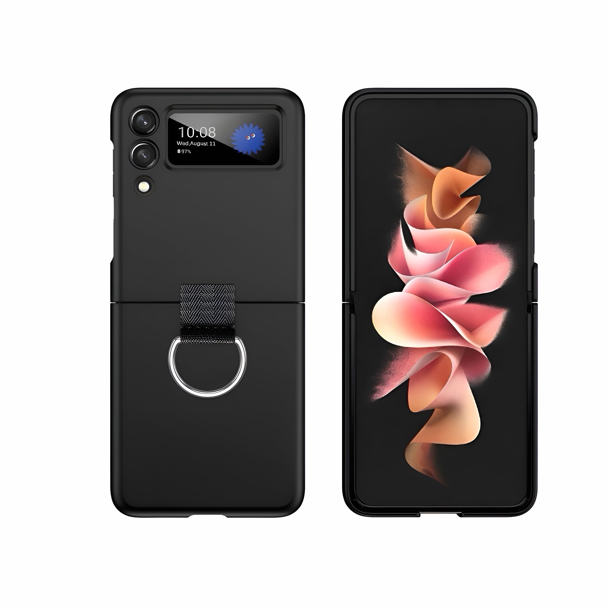 Handyhülle Samsung Galaxy Z Flip 3 mit Ring – Schwarz PC