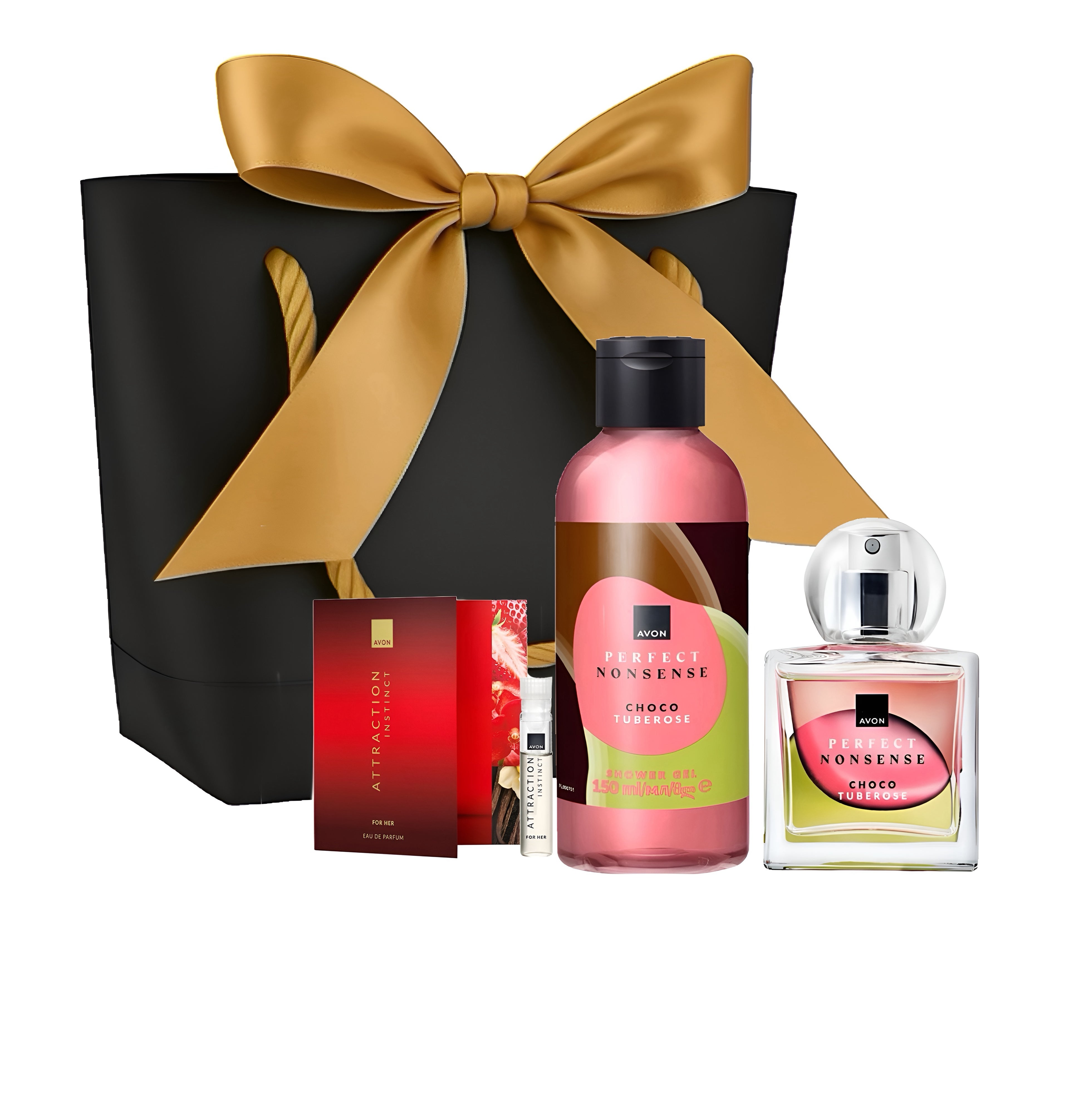 Avon Perfect Nonsense Choco Tuberose EdP 50 ml Set mit Duschgel