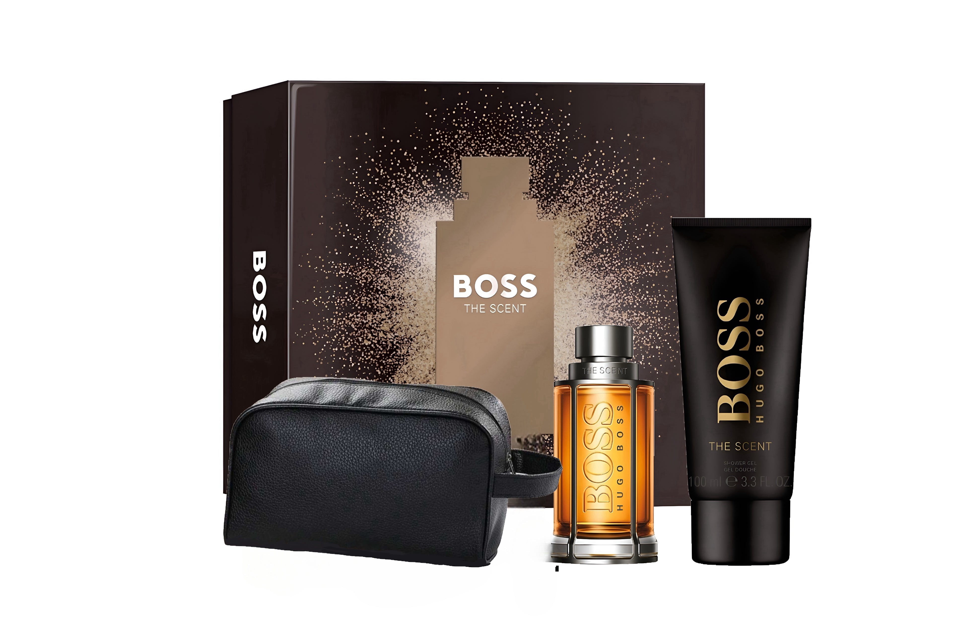 HUGO BOSS The Scent Geschenkset Herren – EdT 50 ml + Duschgel + Kulturbeutel