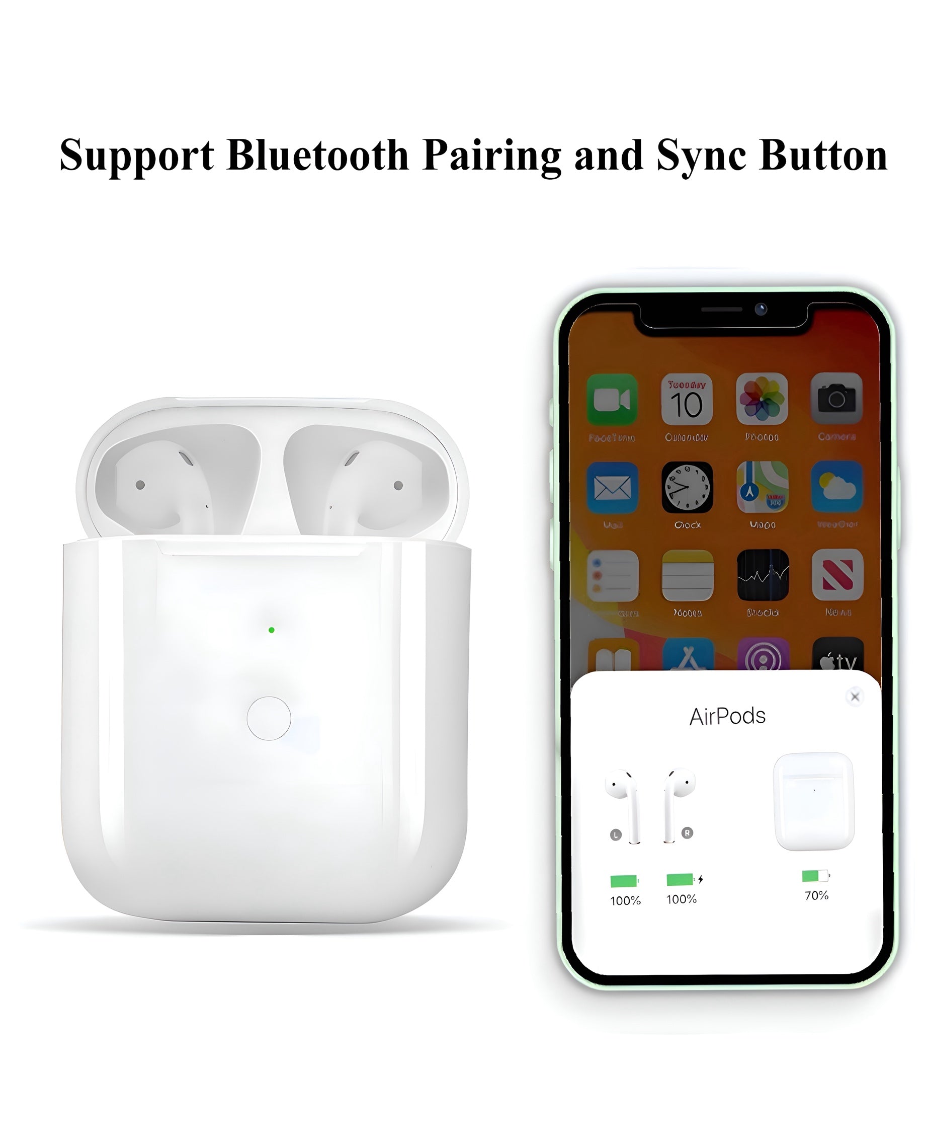 Ladecase für AirPods 1 & 2 – 700 mAh Wireless Charging Case