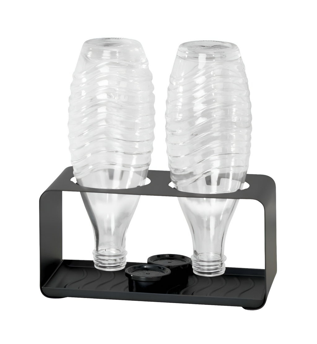 SodaStream Wassersprudler Crystal 3.0, 2x Pepsi Sirup 5x Glaskaraffen, Flaschenhalter Schwarz, Flaschenbürste