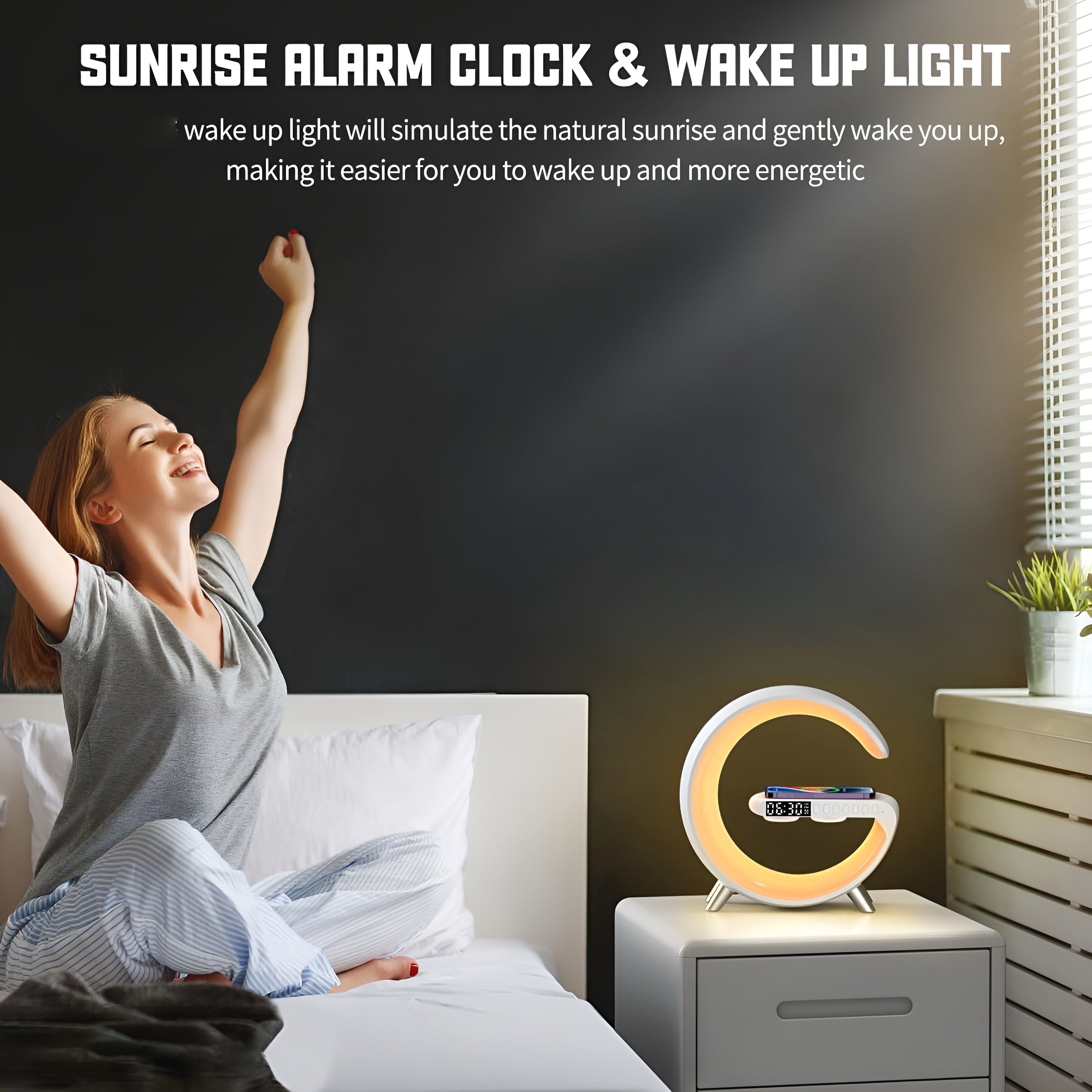 Smarte RGB LED G-Lampe mit Ladestation & Bluetooth-Lautsprecher