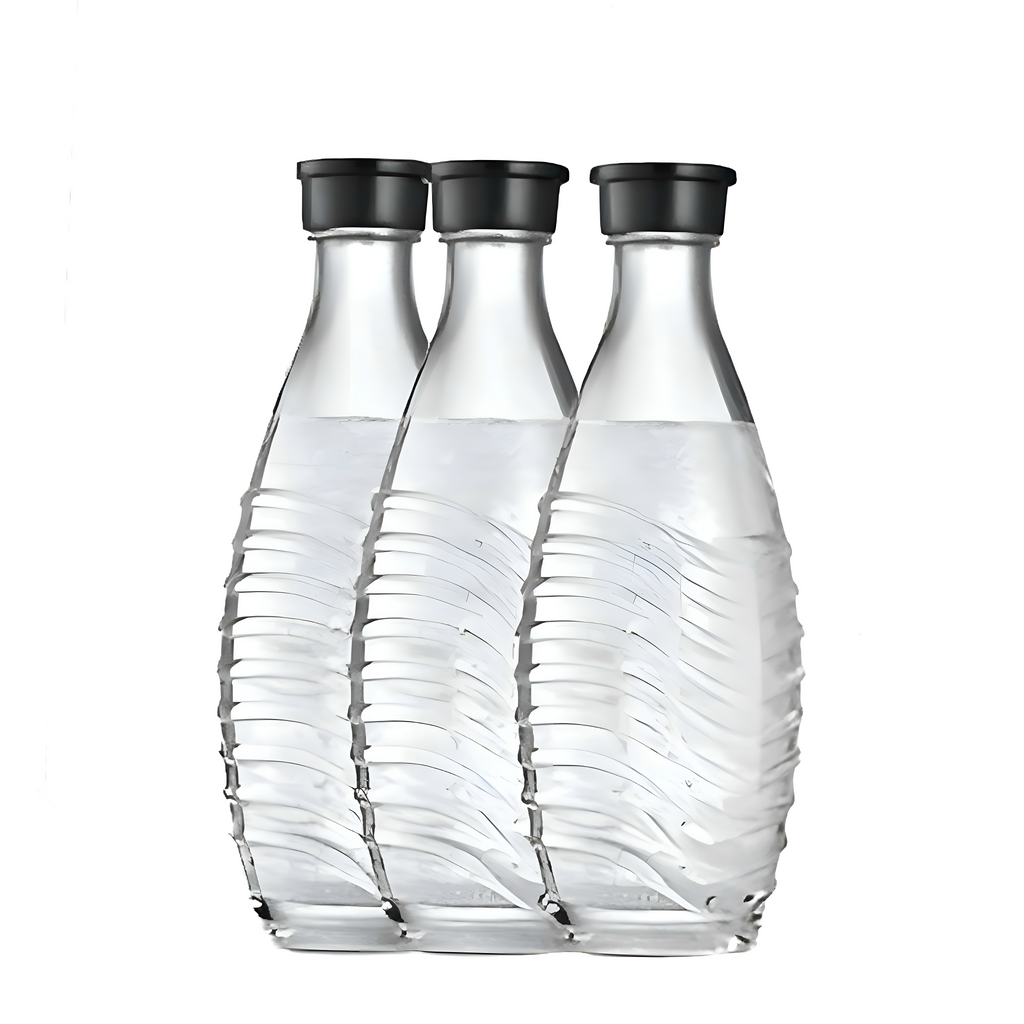 SodaStream Wassersprudler Crystal 3.0, 2x Pepsi Sirup 5x Glaskaraffen, Flaschenhalter Schwarz, Flaschenbürste