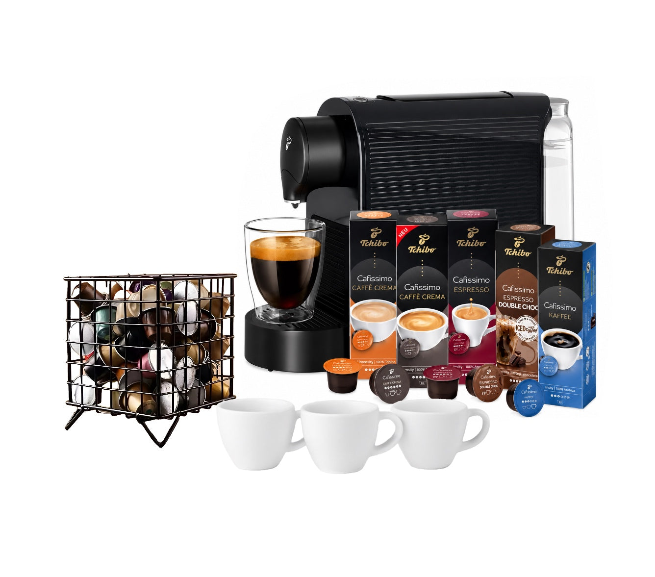 Tchibo Cafissimo Pure plus Kapselmaschine Schwarz + 50 Kapseln