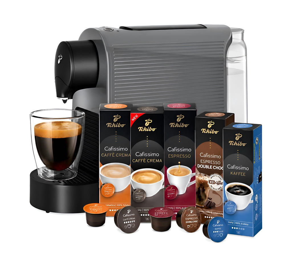 Tchibo Cafissimo Pure plus Kapselmaschine Grau + 50 Kapseln