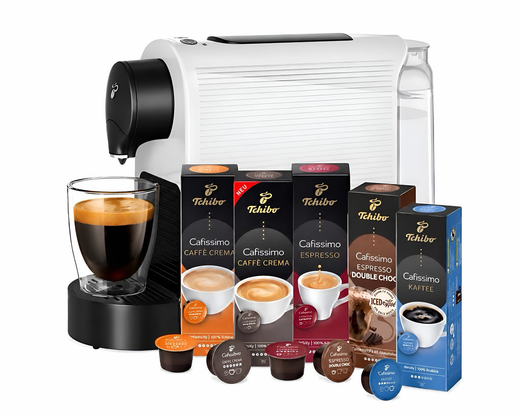 Tchibo Cafissimo Pure plus Kapselmaschine Weiß + 50 Kapseln