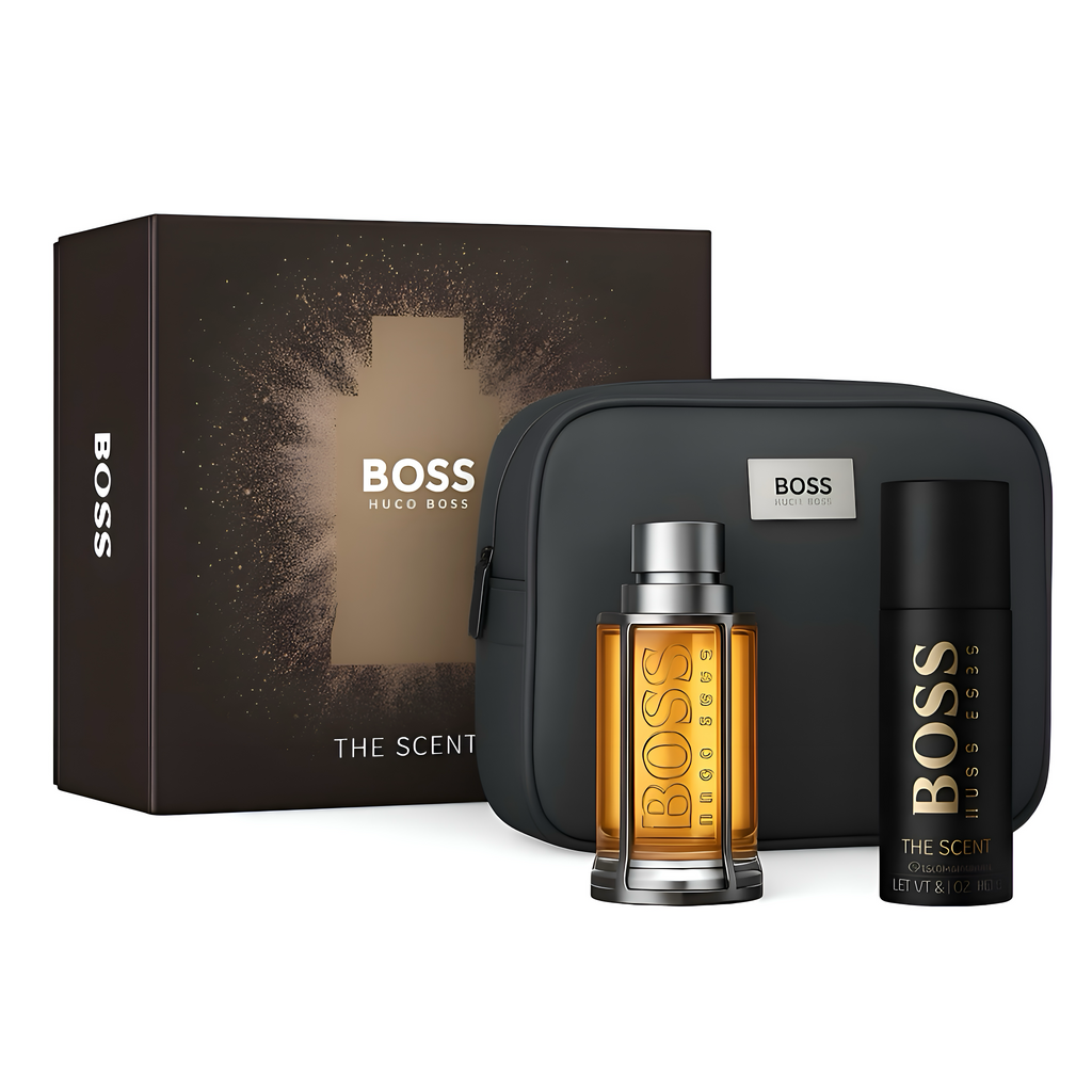 HUGO BOSS The Scent Geschenkset Herren – EdT 50 ml + Deo + Kosmetiktasche