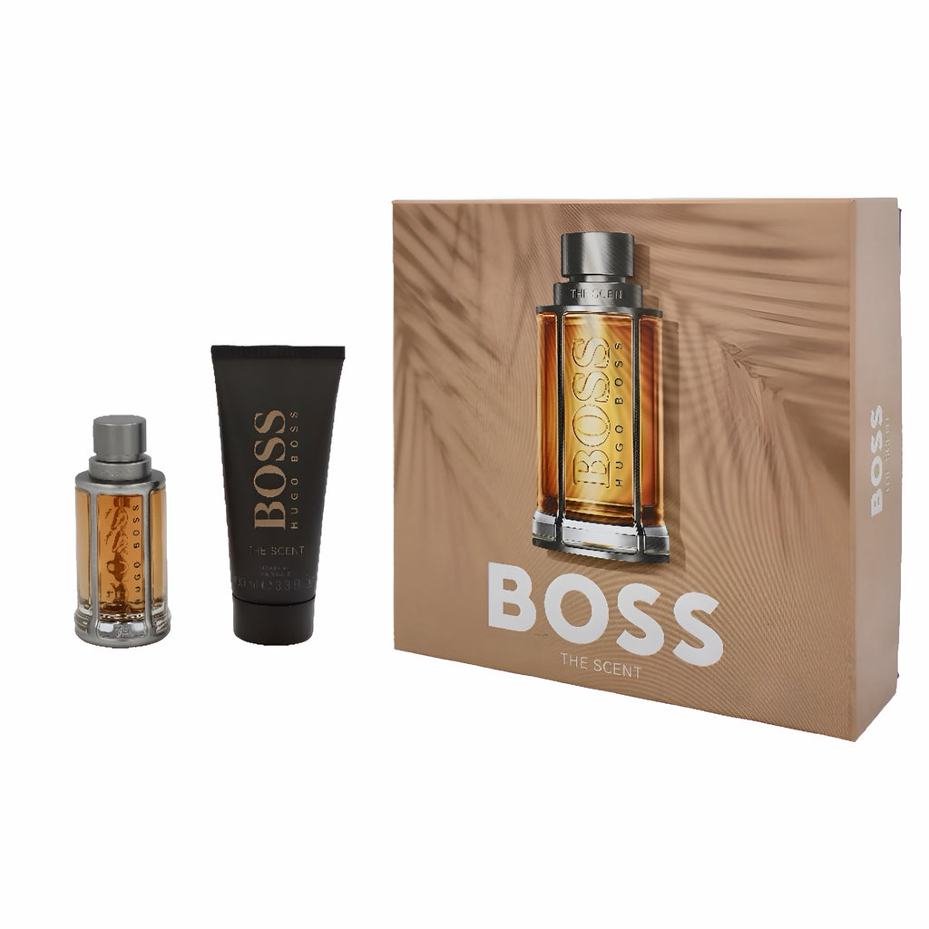 HUGO BOSS The Scent Geschenkset Herren – EdT 50 ml + Duschgel + Kulturbeutel