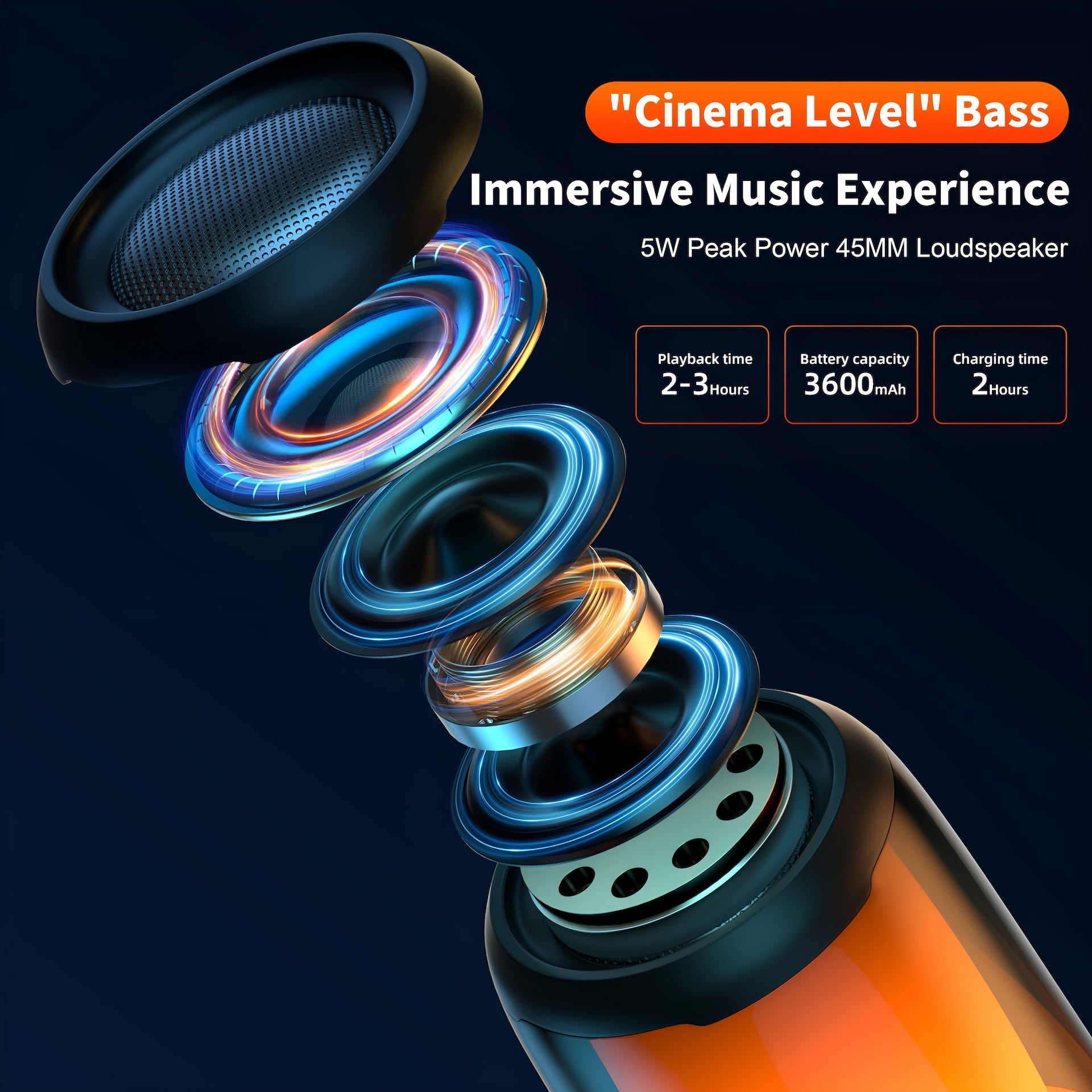 QERE HF22 Mini Bluetooth Lautsprecher RGB – 10h Akku