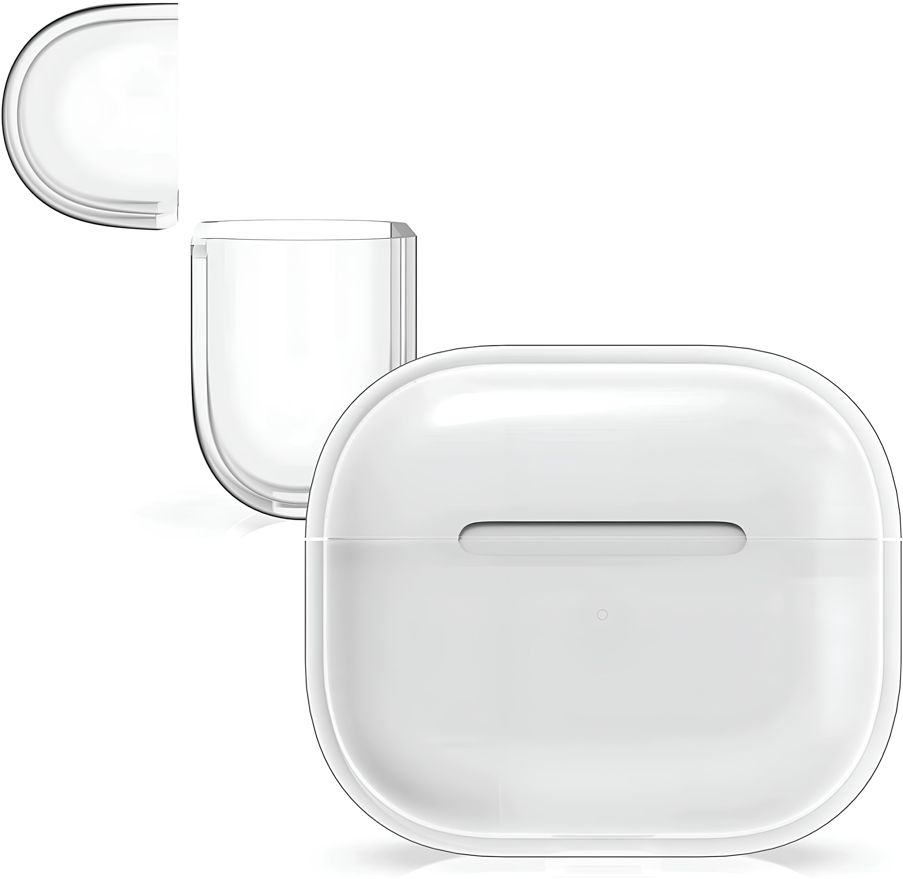 Ladecase für AirPods 3. Generation – Wireless Charging Case mit Transparente Schutzhülle