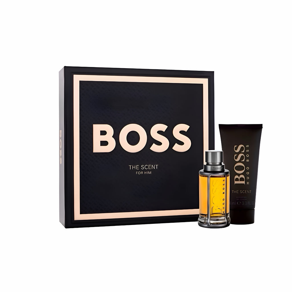 HUGO BOSS The Scent Geschenkset Herren – EdT 50 ml + Duschgel + Kulturbeutel
