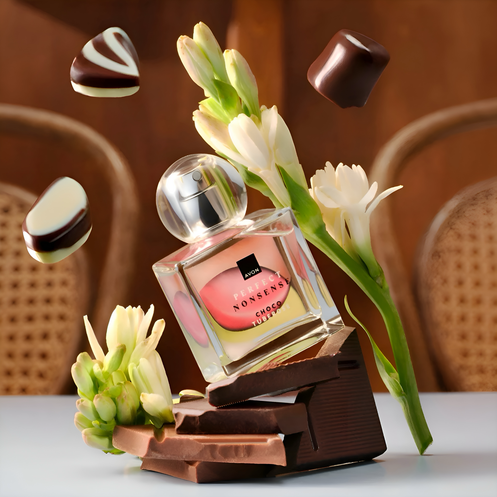 Avon Perfect Nonsense Choco Tuberose EdP 50 ml Set mit Duschgel