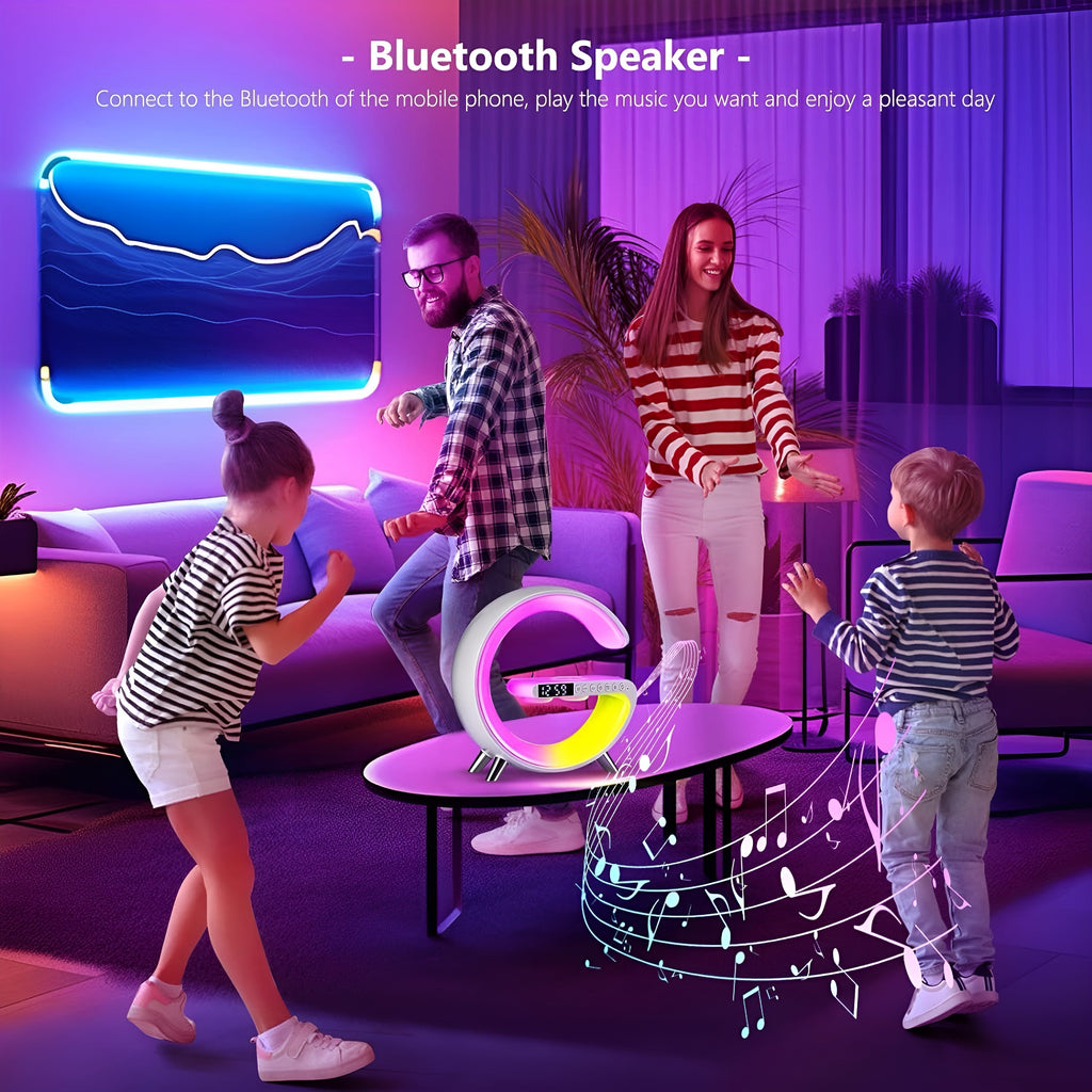 Smarte RGB LED G-Lampe mit Ladestation & Bluetooth-Lautsprecher