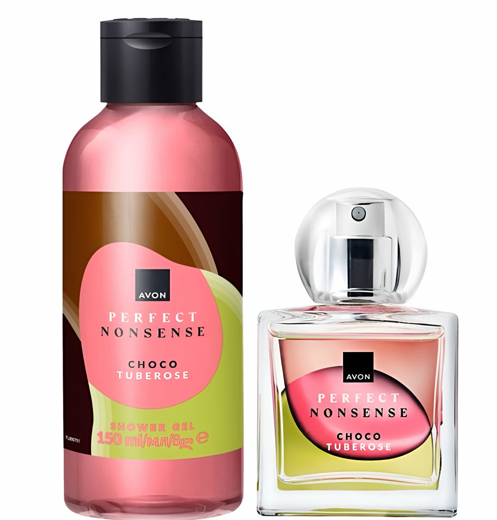 Avon Perfect Nonsense Choco Tuberose EdP 50 ml Set mit Duschgel