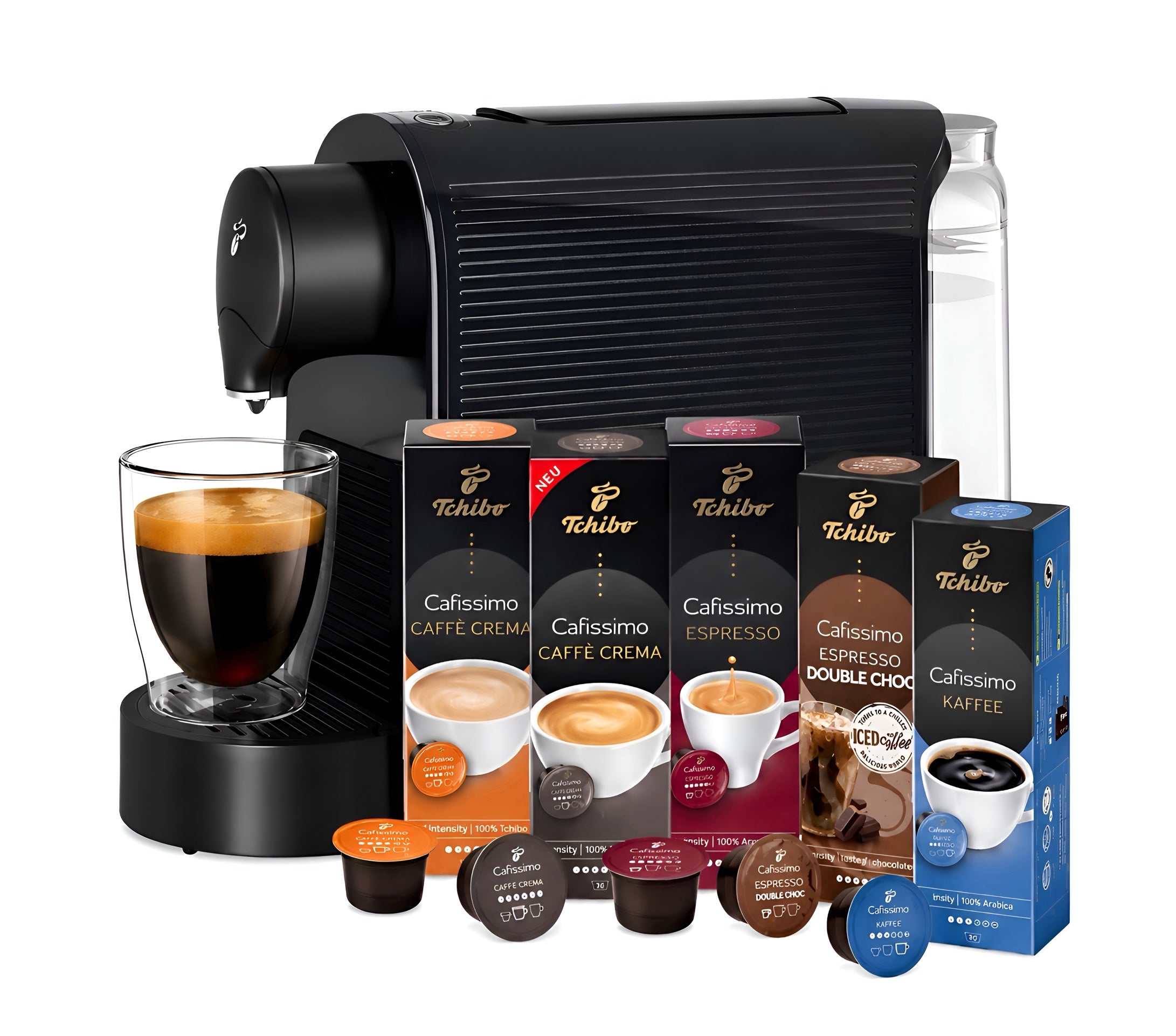 Tchibo Cafissimo Pure plus Kapselmaschine Schwarz + 50 Kapseln