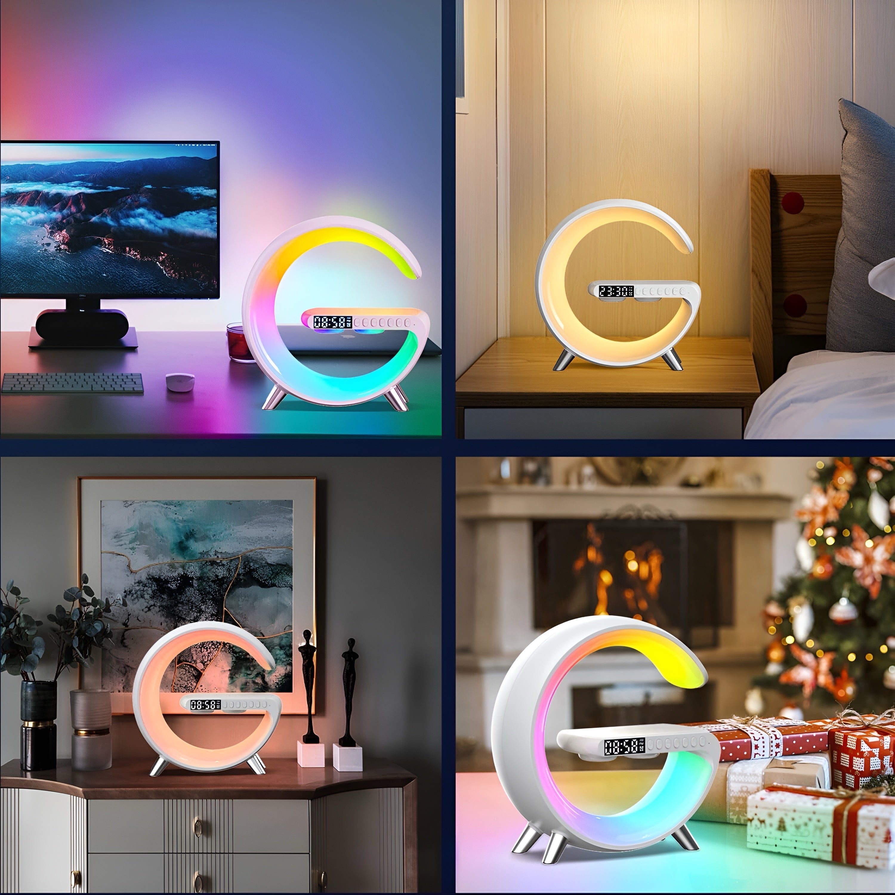 Smarte RGB LED G-Lampe mit Ladestation & Bluetooth-Lautsprecher