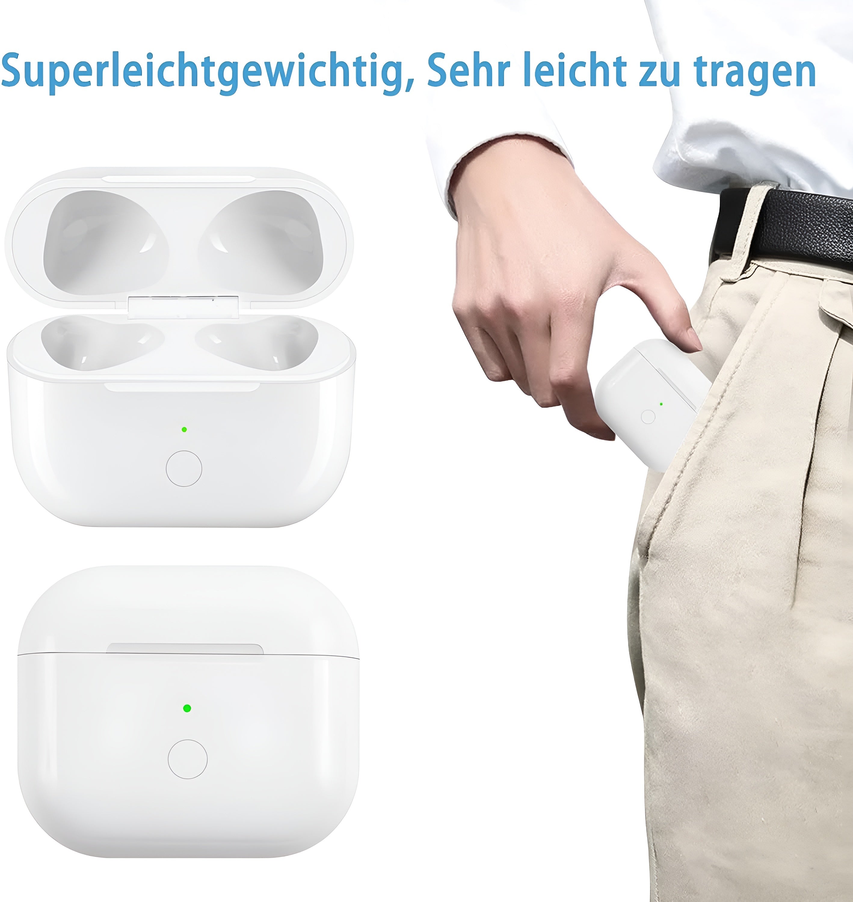Ladecase für AirPods 3. Generation – Wireless Charging Case mit Transparente Schutzhülle
