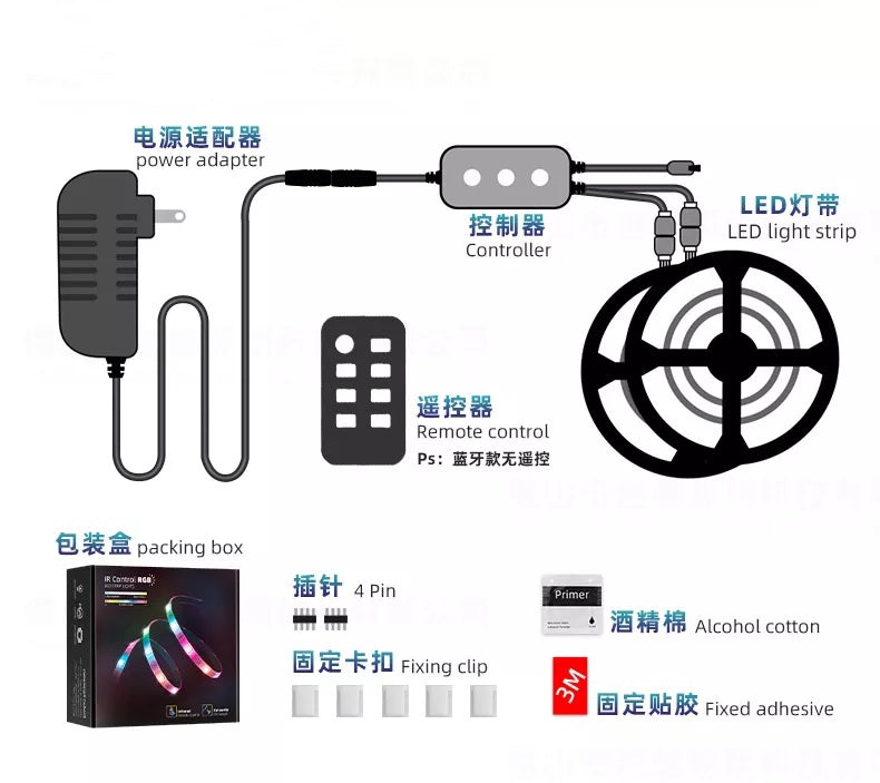 LED Band RGB dimmbar 10 m – Lichtkette mit Fernbedienung