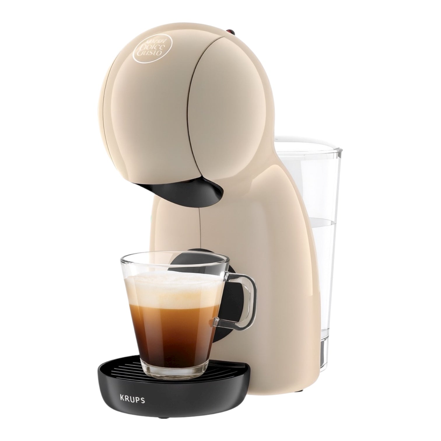 KRUPS Nescáfe Dolce Gusto Piccolo XS Kapselmaschine Taupe – 15 Bar inkl. 3 Espresso Tassen & Kapselhalter