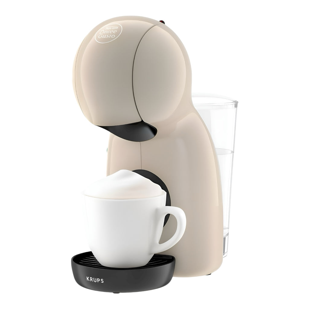 KRUPS Nescáfe Dolce Gusto Piccolo XS Kapselmaschine Taupe – 15 Bar inkl. 3 Espresso Tassen & Kapselhalter