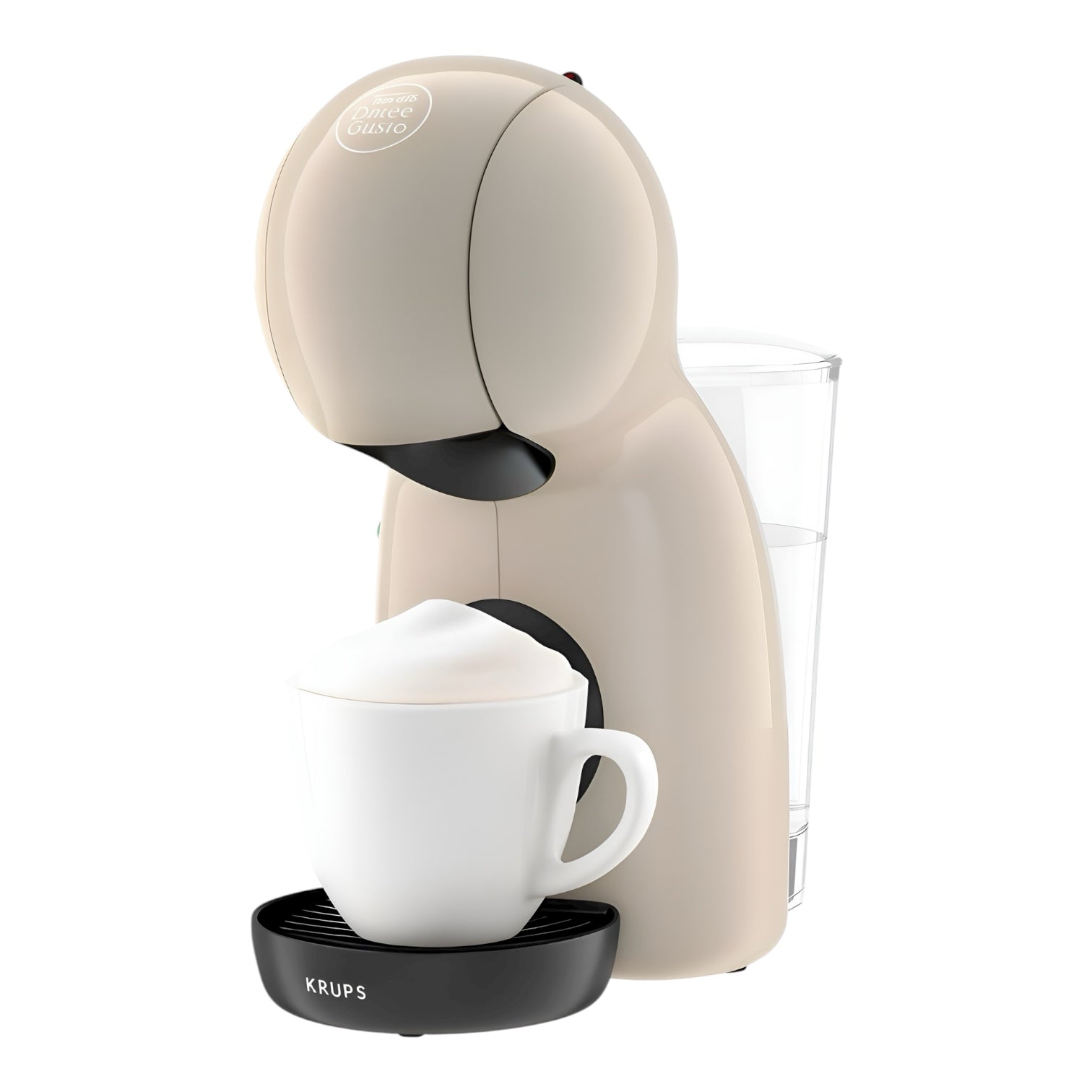KRUPS Nescáfe Dolce Gusto Piccolo XS Kapselmaschine Taupe – 15 Bar inkl. 3 Espresso Tassen & Kapselhalter