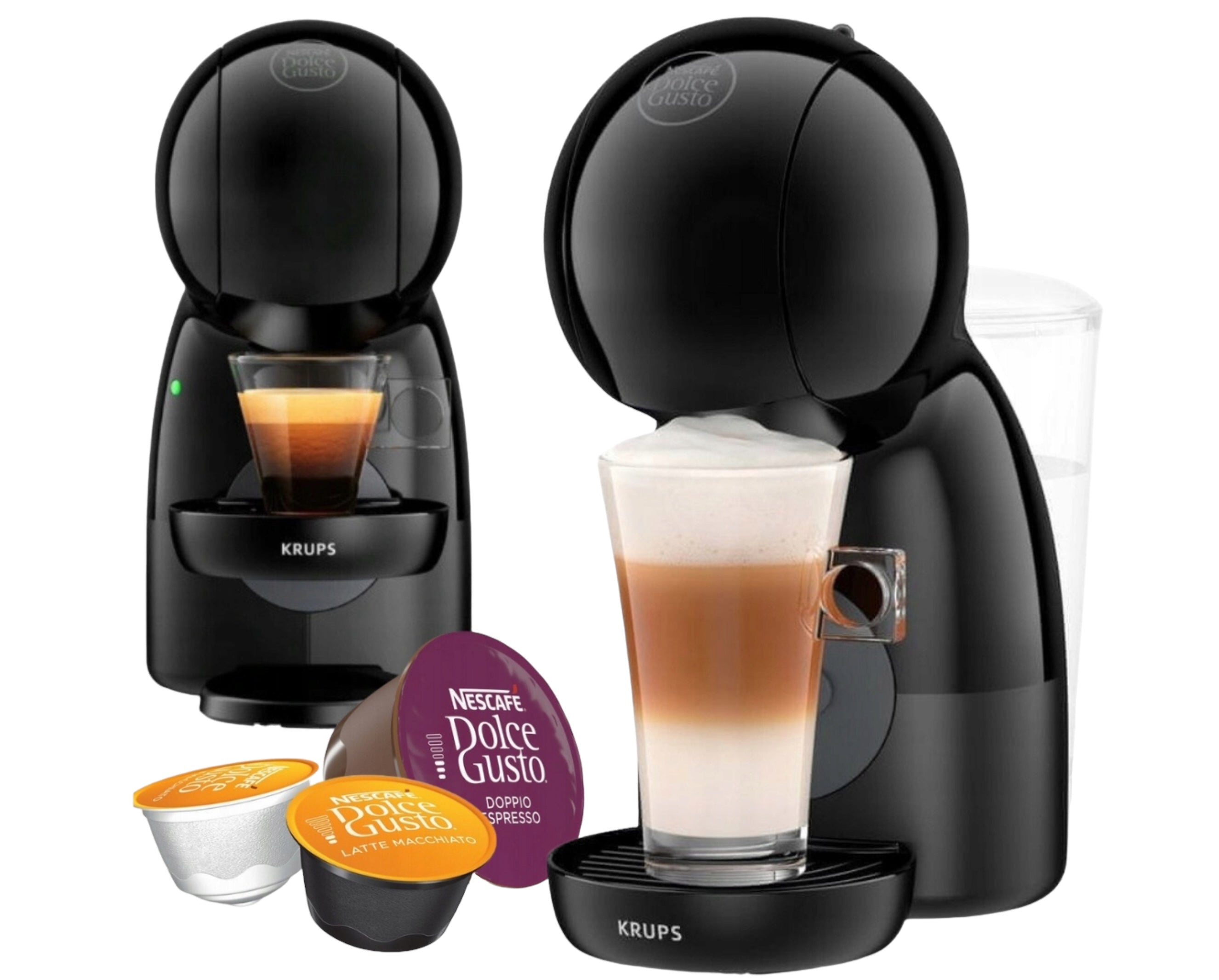 KRUPS Nescáfe Dolce Gusto Piccolo XS Kapselmaschine Schwarz – 15 Bar inkl. 3 Tassen & Kapselhalter