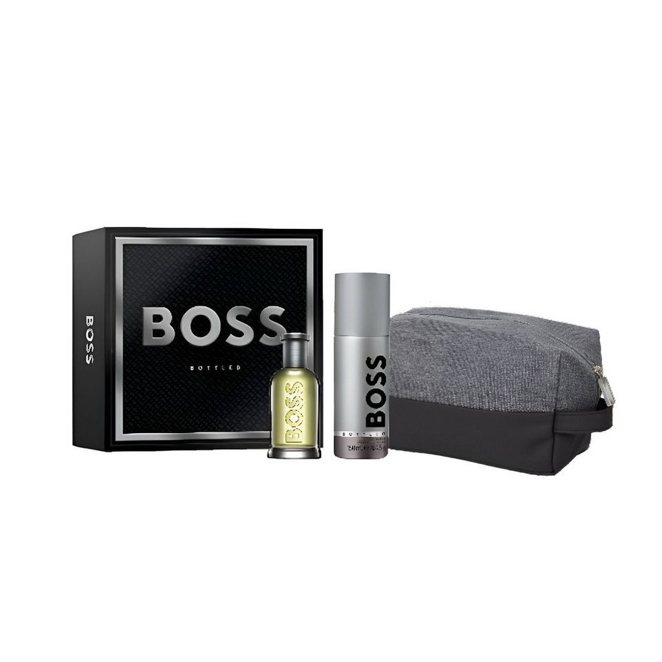 HUGO BOSS Bottled Geschenkset Herren – EdT 50 ml + Deo + Kulturbeutel