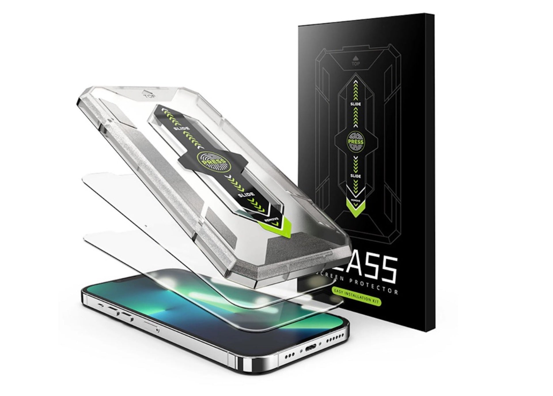 2x Panzerglas für iPhone 12 / 12 Pro Serie mit Installationsrahmen – 9H Schutzglas Anti Kratzer